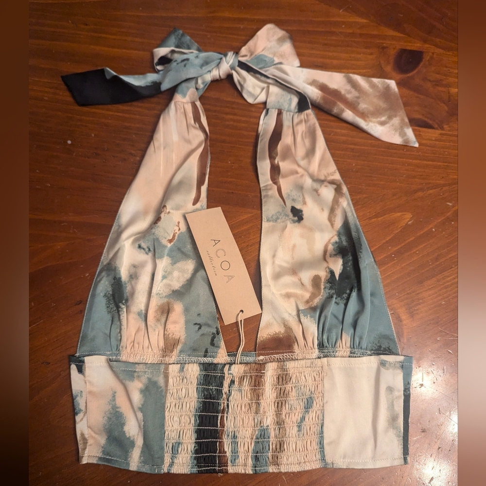 ACOA Multicolor Halter Top Nwt Size Small ~ So Soft!